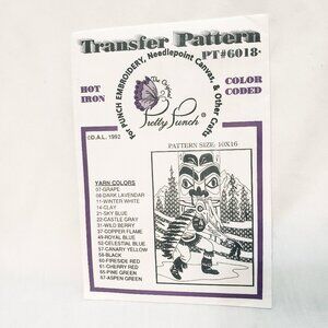 Pretty Punch Hot Iron Embroidery Transfer Patten Native American Totem Pole 6018